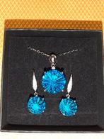 Mooie setje met blauwe zirkoniumsteen, Ophalen of Verzenden, Nieuw, Blauw, Overige materialen