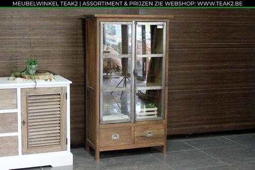 Nieuwe witte of teak wandkasten - dichte kasten bij TEAK2, Huis en Inrichting, Kasten | Wandmeubels, Met lade(s), Met deur(en)