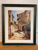 Tableau Paysage provencal - Rue de village provençal fleurie