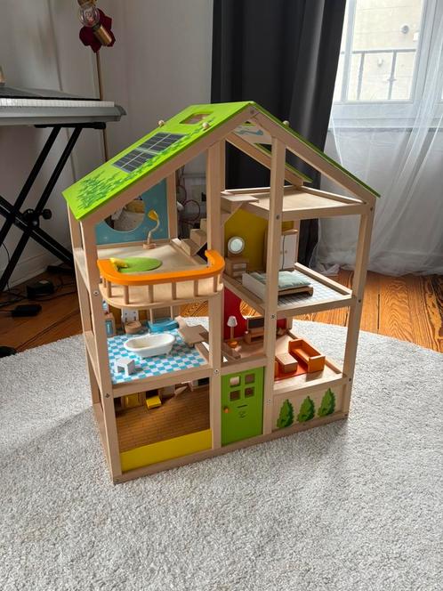 HAPE poppenhuis met houten meubilair, Kinderen en Baby's, Speelgoed | Poppenhuizen, Ophalen