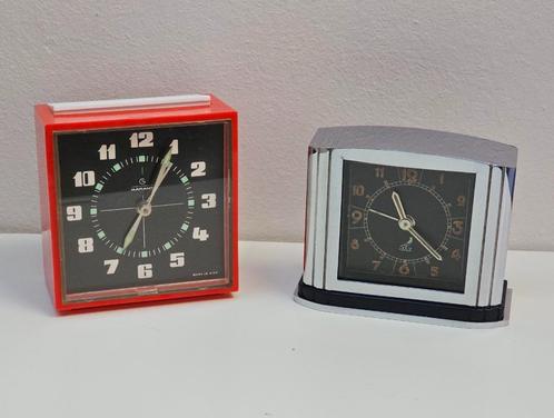 2 wekkers Art Deco JAZ Vintage Garant DDR klok, Elektronische apparatuur, Wekkers, Gebruikt, Analoog, Ophalen