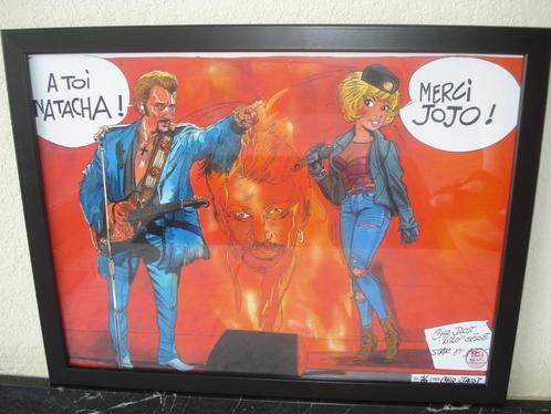 Dessin Création Originale Johnny Hallyday & Natacha Limité, Verzamelen, Posters, Nieuw, Overige onderwerpen, A1 t/m A3, Rechthoekig Liggend