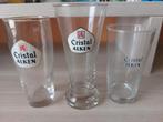 Setje van 3 verschillende bierglazen van "Cristal Alken", Ophalen of Verzenden, Zo goed als nieuw