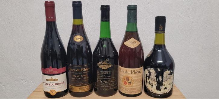 5x Côtes du Rhône (5€/fles), Verzamelen, Wijnen, Zo goed als nieuw, Rode wijn, Frankrijk, Vol, Ophalen