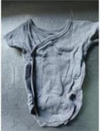 Overslag rompertje korte mouw - lichtgrijs maat 56 Hema, Kinderen en Baby's, Babykleding | Maat 56, Ophalen of Verzenden, Gebruikt