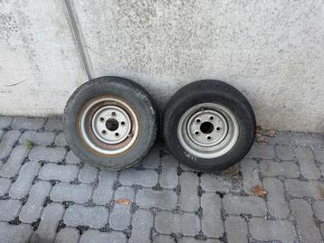 2x 10” aanhangwagen velgen met banden beschikbaar voor biedingen