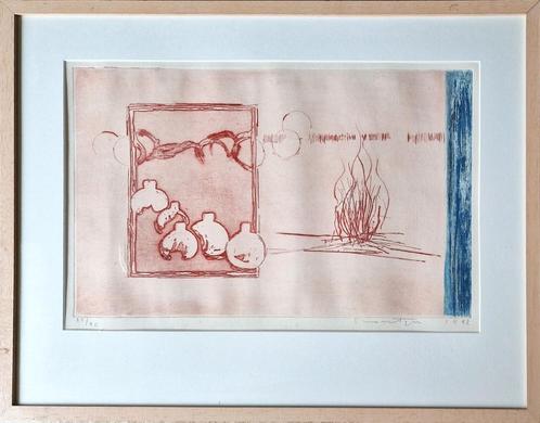 Jan Montyn - Kleurenets: 'Elementen III'- Ingelijst, Antiek en Kunst, Kunst | Etsen en Gravures, Ophalen