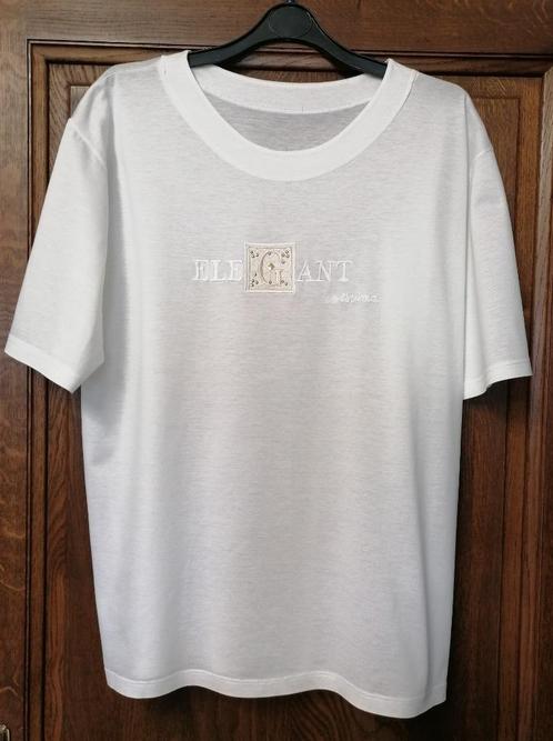 Witte T-shirt met vooraan print, L, Kleding | Dames, T-shirts, Zo goed als nieuw, Ophalen of Verzenden