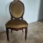 Oude opgemaakte stoel met wieltjes, Antiek en Kunst, Curiosa en Brocante, Ophalen