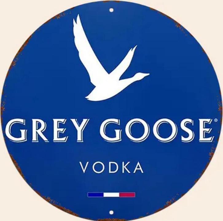 Reclamebord vintage Grey Goose rond - mancave poolhouse new, Verzamelen, Merken en Reclamevoorwerpen, Nieuw, Reclamebord, Ophalen of Verzenden