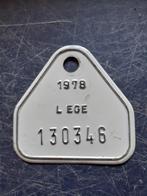 Fietsplaat  L EGE  normaal LIEGE 1978 misdruk, Ophalen of Verzenden, Zo goed als nieuw
