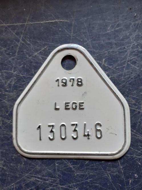 Fietsplaat  L EGE  normaal LIEGE 1978 misdruk, Verzamelen, Overige Verzamelen, Zo goed als nieuw, Ophalen of Verzenden
