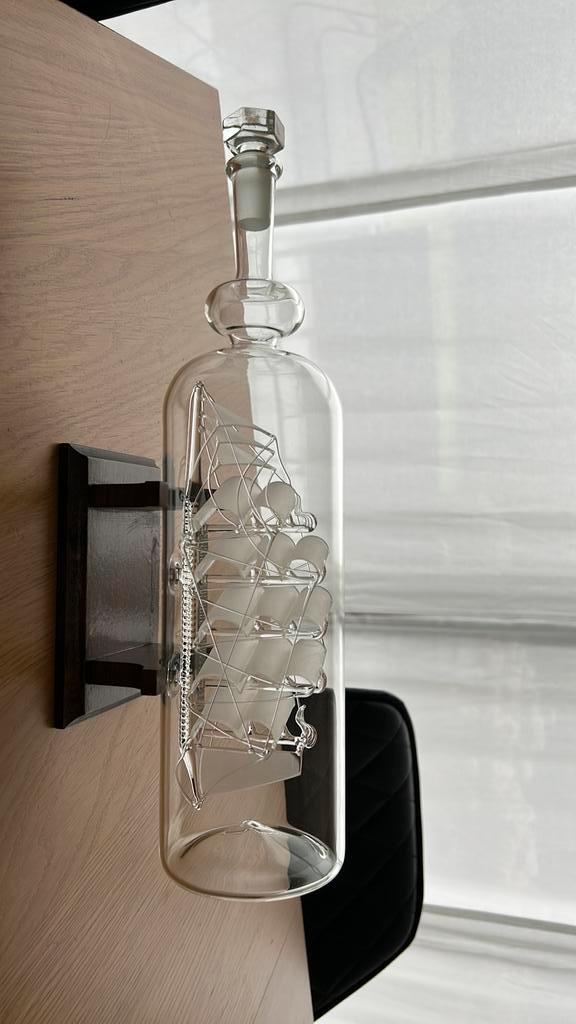 Luxe glazen scheepsmodel, Maison & Meubles, Accessoires pour la Maison | Cloches, Comme neuf, Enlèvement