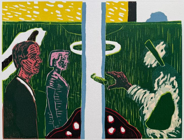 Roger Raveel | 'Voor de poort' | 1988, Antiek en Kunst, Kunst | Litho's en Zeefdrukken, Ophalen of Verzenden