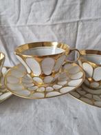 Ensemble trio vintage en porcelaine blanche et dorée, Antiquités & Art, Antiquités | Porcelaine, Enlèvement ou Envoi