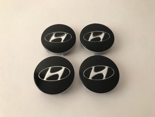 Hyundai Zwarte Naafdoppen/ Naafkappen 60mm set van 4 stuks, Auto diversen, Wieldoppen, Nieuw, Verzenden