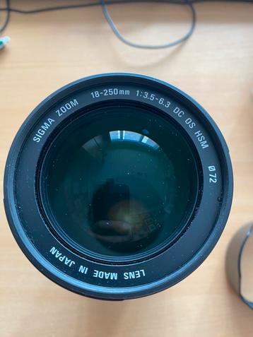 Sigma zoom 18-250 1:3.5-6.3 DC OS HSM 72 Canon, Enlèvement, Utilisé, Zoom