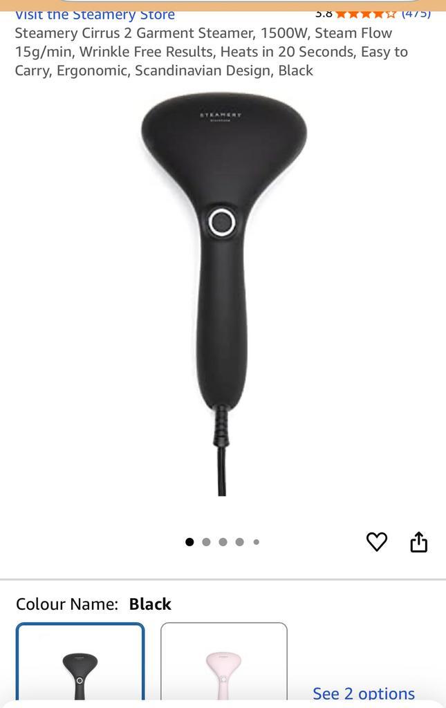 Steamery Cirrus Travel Steamer – roze & grijs, Elektronische apparatuur, Stoomapparaten, Zo goed als nieuw, Ophalen