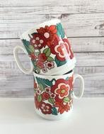Lot de 2 tasses fleuries dans les tons rouges Bavaria, Ophalen of Verzenden
