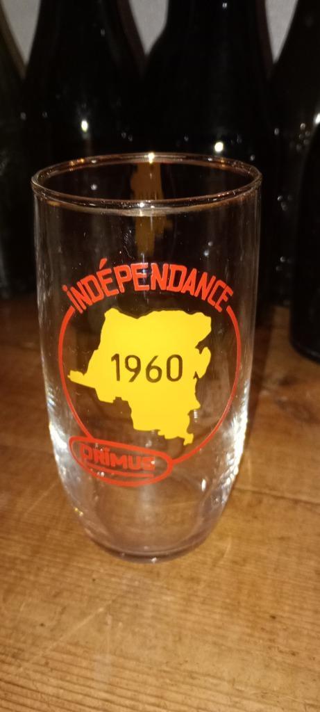 Brasserie bierglas Primus Independence of Congo 1960, Verzamelen, Biermerken, Gebruikt, Glas of Glazen, Overige merken, Ophalen of Verzenden