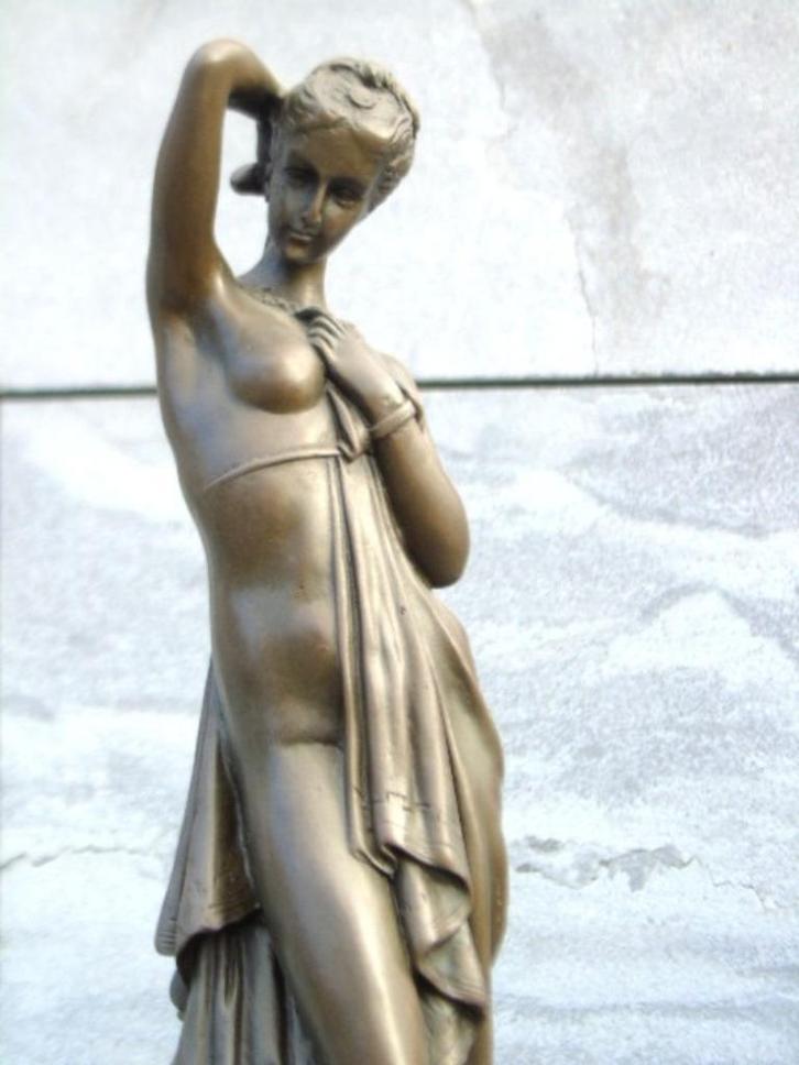 femme grecque sein nue drapé bronze signé, PADRIER, Antiek en Kunst, Antiek | Brons en Koper, Brons, Ophalen