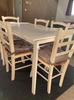 Houten tafel + 6 stoelen, Huis en Inrichting, Tafels | Eettafels, Ophalen, Gebruikt, 100 tot 150 cm, 50 tot 100 cm