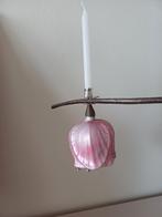 Oude vintage kerstbal van glas kaarshouder, Diversen, Kerst, Ophalen of Verzenden