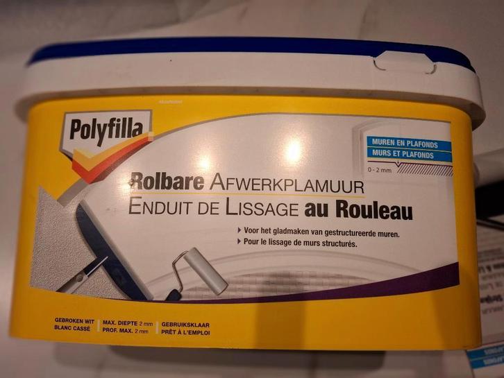 Enduit de finition Polyfilla 10 KG + rouleau e, Bricolage & Construction, Isolation & Étanchéité, Neuf, Autres matériaux, Moins de 4 cm