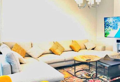 U-vormige zetel – Lichtbeige – In zeer goede staat, Huis en Inrichting, Zetels | Complete zithoeken, Zo goed als nieuw, Ophalen