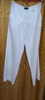 Armani - witte linnen broek - mt.40, Kleding | Dames, Broeken en Pantalons, Wit, Ophalen of Verzenden, Lang, Gedragen