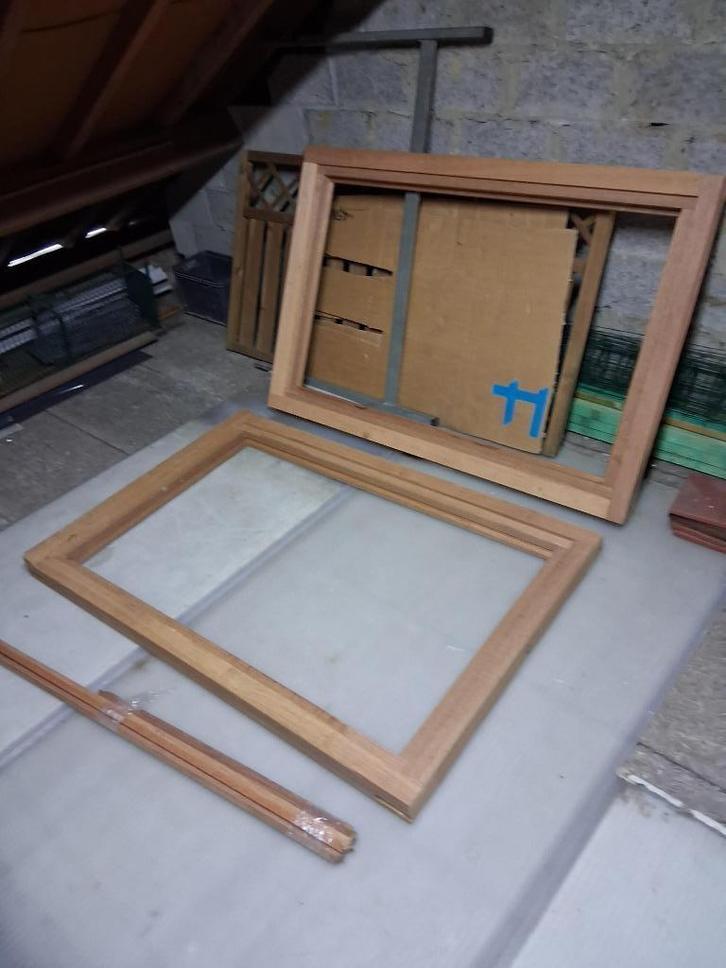 2 nieuwe meranti houten raam frames . Zonder glas, Doe-het-zelf en Bouw, Raamkozijnen en Schuifdeuren, Nieuw, Raamkozijn, Hout