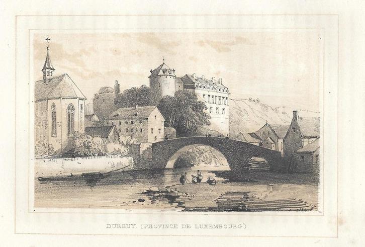 1844 - Durbuy, Antiek en Kunst, Kunst | Etsen en Gravures, Verzenden