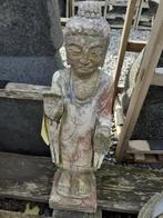 Boeddha in beschilderde blauwe steen (hoogte 50 cm), Ophalen, Zo goed als nieuw