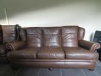 Lederen zetels 3zit en 2 x 1zit vintage 80s 90s style, Ophalen, Gebruikt, Driepersoons, Leer