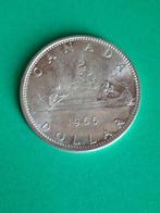 1966 Canada 1 dollar en argent avec canoë, Envoi, Amérique du Nord, Monnaie en vrac, Argent