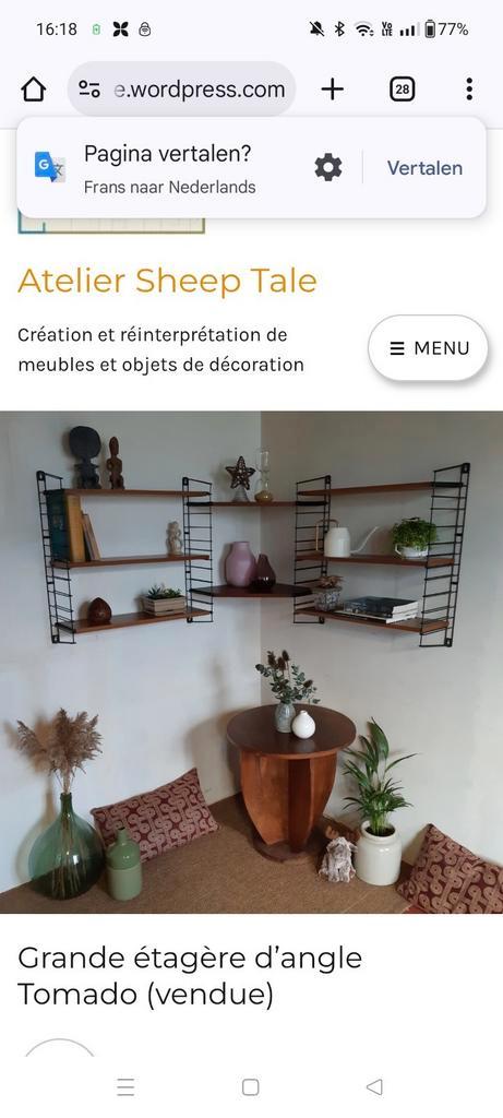 Vintage wandrek Tomado Holland, met zeldzame hoekopstelling, Huis en Inrichting, Kasten | Wandmeubels, Gebruikt, Ophalen