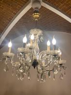 Lustre cristal 9 branches et un applique assortie, Maison & Meubles, Lampes | Lustres, Enlèvement, Comme neuf, Métal, Ancien
