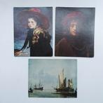 3 reproducties op karton van bekende werken. 25 x20 cm., Verzamelen, Foto's en Prenten, Ophalen of Verzenden