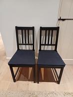 Deux chaises noires avec coussins noirs assortis, Maison & Meubles, Chaises, Comme neuf, Enlèvement ou Envoi, Deux