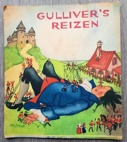 Gulliver's reizen met illustraties Willy Schermerlé, Antiquités & Art, Antiquités | Livres & Manuscrits, Enlèvement ou Envoi