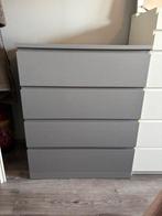 Commode Malm 4 tiroirs émaillée grise 80x100cm État neuf, 3 ou 4 tiroirs, Enlèvement ou Envoi, Moins de 100 cm, Comme neuf