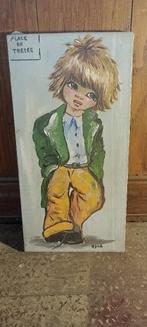 Peinture toile signée MYRA, à restaurer, 20x40, n333, Antiquités & Art, Enlèvement