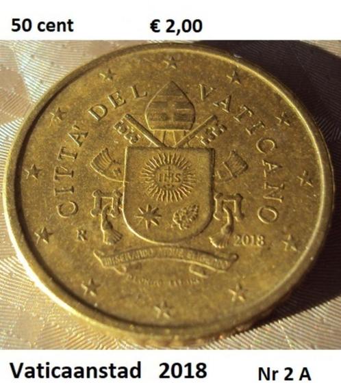 50 cent vaticaanstad, Postzegels en Munten, Munten | Europa | Euromunten, Losse munt, 50 cent, Vaticaanstad, Ophalen of Verzenden