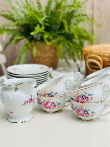 Vintage Ćmielów theeset – 23-delig – made in Poland beschikbaar voor biedingen