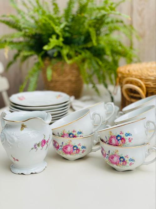 Vintage Ćmielów theeset – 23-delig – made in Poland, Antiek en Kunst, Antiek | Porselein, Ophalen of Verzenden