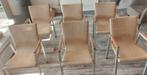 6 loom-stoelen aluminium, rotan, hout, Ophalen, Zo goed als nieuw, Hout