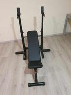 Halterbank + bar, Sport en Fitness, Ophalen, Gebruikt, Rug, Fitnessbank