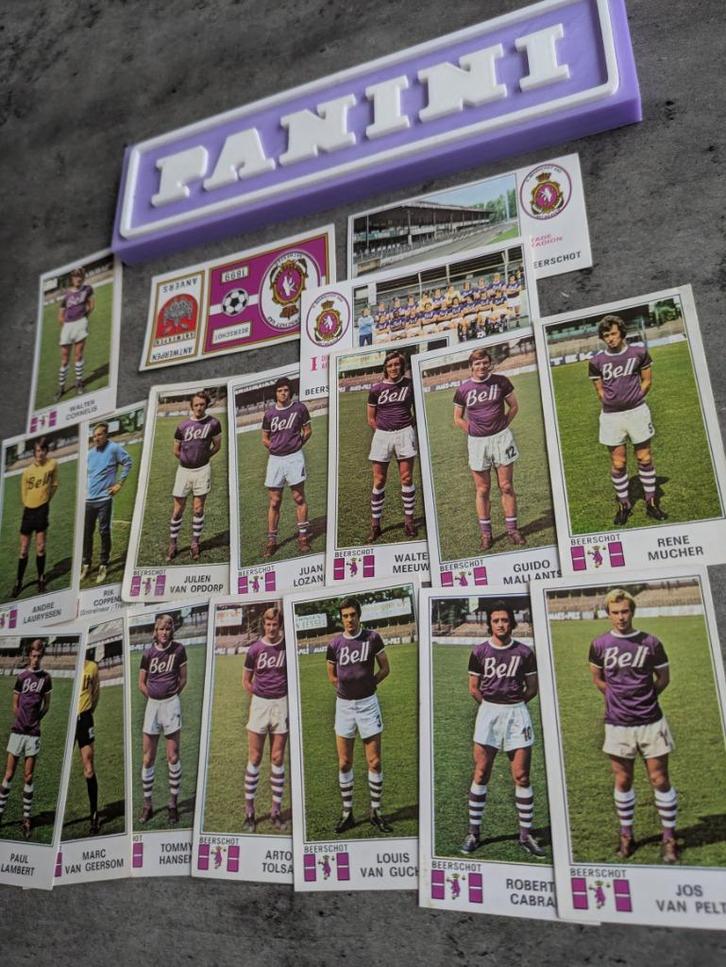 PANINI FOOTBALL 76  BEERSCHOT 18x STICKERS 1976, Hobby en Vrije tijd, Stickers en Plaatjes, Verzenden