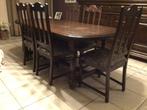 Kopie antieke tafel met stoelen - massief hout, Ophalen