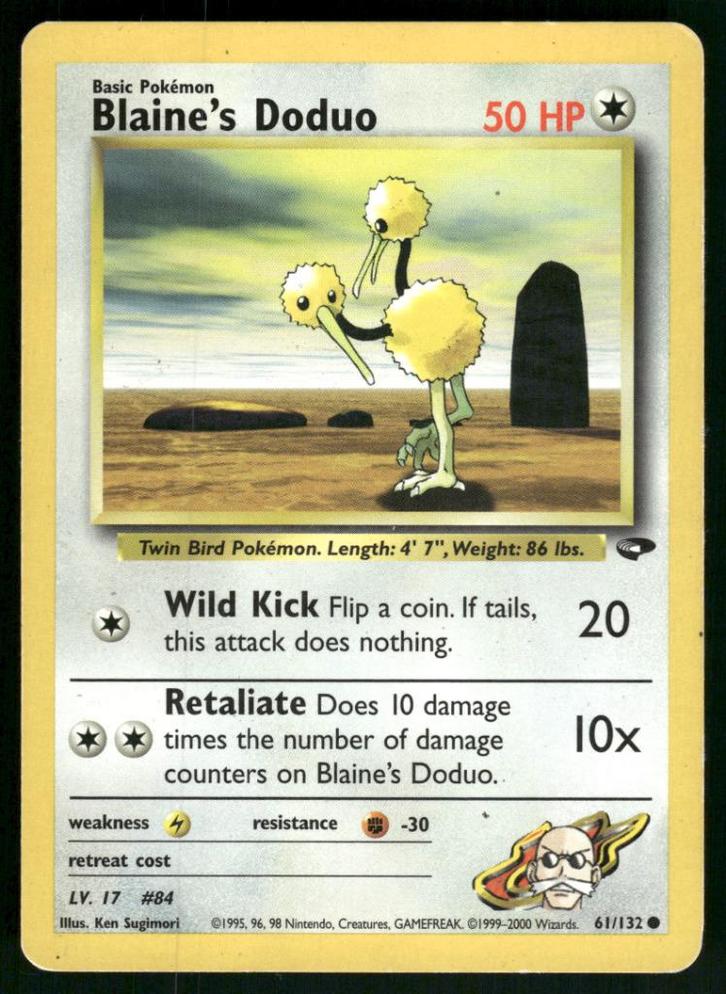 Blaine's Doduo 61/132 - Gym Challenge (EX), Hobby en Vrije tijd, Verzamelkaartspellen | Pokémon, Gebruikt, Verzenden
